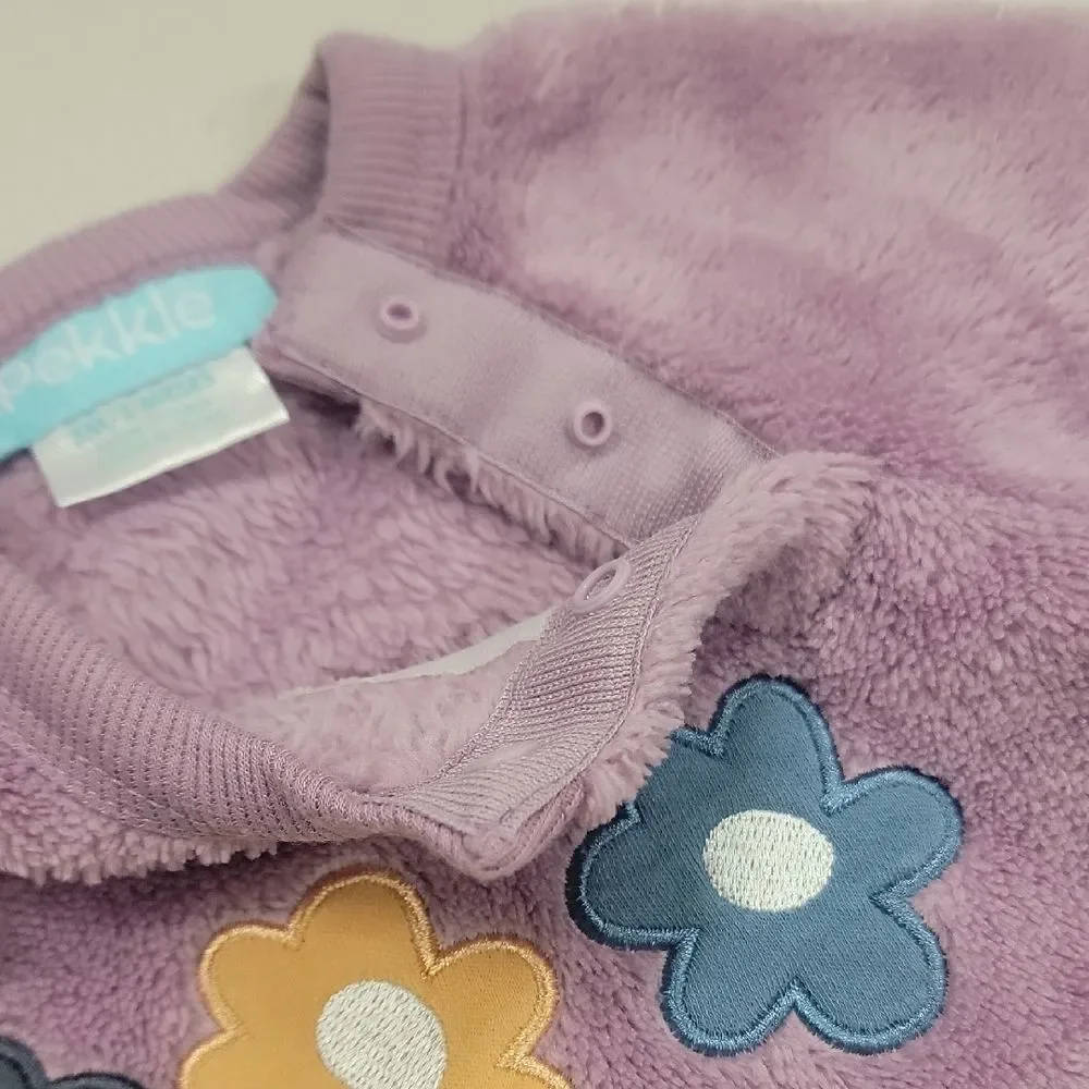 Carter's Baby Girl Pink Purple Floral Footie Outfit Set
